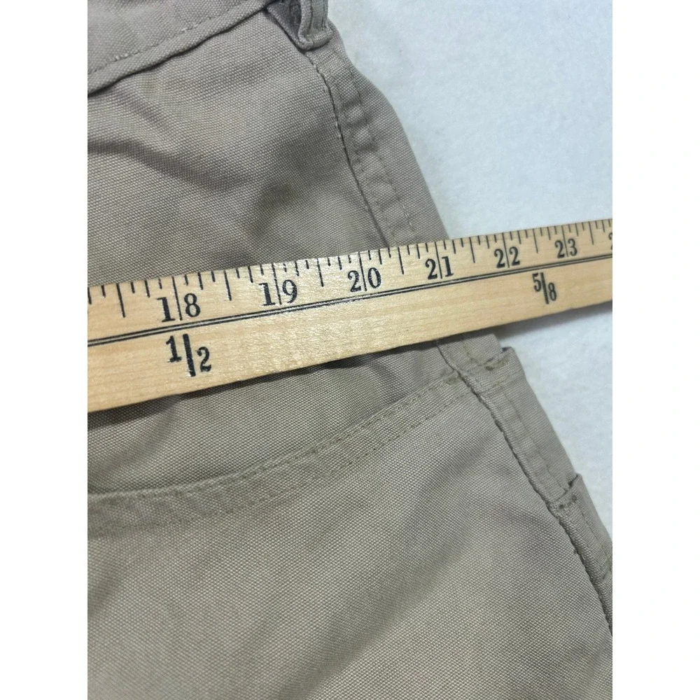 Woolrich Mens Khaki Tan Canvas Utility Hiking Shorts Size 40 Multi Pocket Cotton